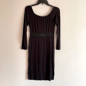 Heart & hips black long sleeve dress see through middle large